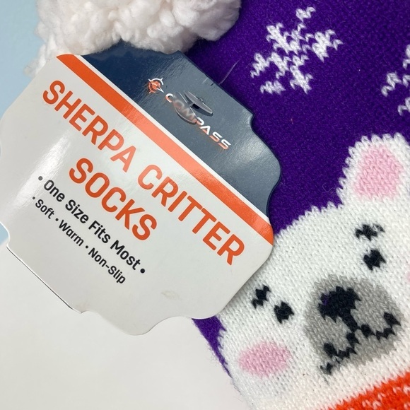 NWT * Sherpa Critter Socks Nonslip. - Picture 3 of 10